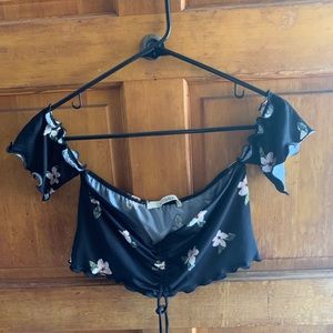 Flower Print Crop Top